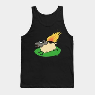 Flaming Sheep (White) Tank Top